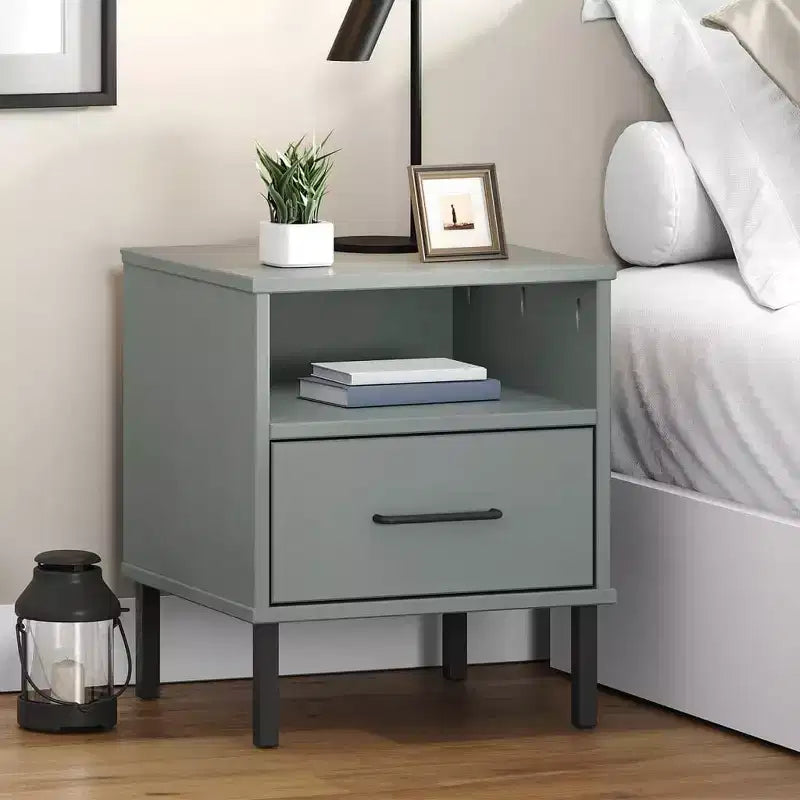 vidaXL Comodino Armadietto da Letto Tavolino da Notte in Pino Massiccio OSLO