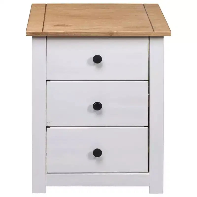 vidaXL Comodino con 3 cassetti, comodino contenitore, in legno di pino, serie Panama