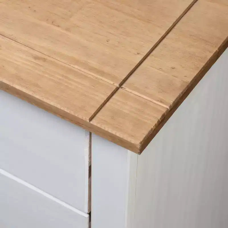 vidaXL Comodino con 3 cassetti, comodino contenitore, in legno di pino, serie Panama