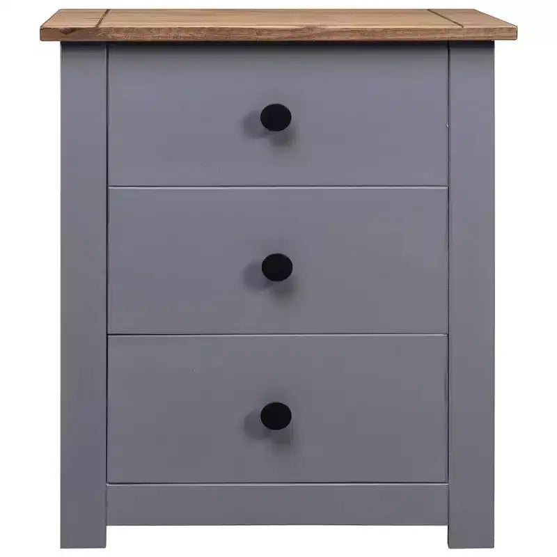 vidaXL Comodino con 3 cassetti, comodino contenitore, in legno di pino, serie Panama
