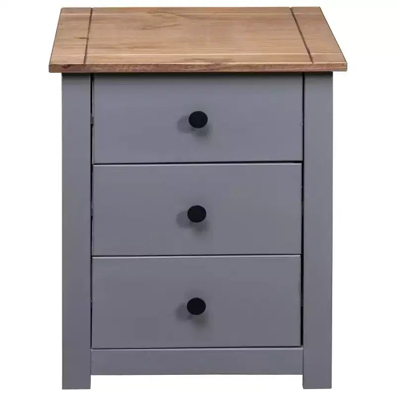 vidaXL Comodino con 3 cassetti, comodino contenitore, in legno di pino, serie Panama