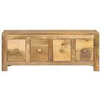 vidaXL Tavolino da Caffè con 4 Cassetti 90x50x35 cm in Legno Massello di Mango