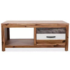 vidaXL Tavolino da caffè in legno massello di acacia 35,4x19,7x14,8