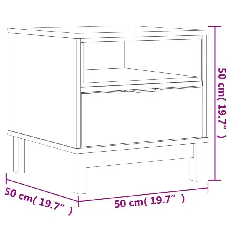vidaXL Tavolino FLAM 50x50x50 cm Legno massello di pino