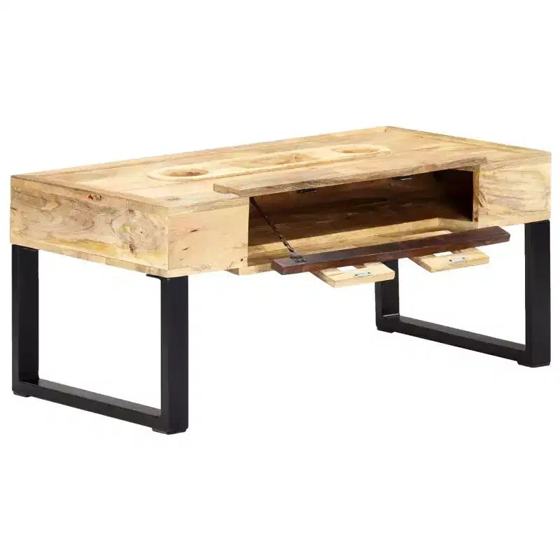 vidaXL Tavolino da caffè con Stile a Cassetta 100x52x45 cm in Legno Massello di Mango