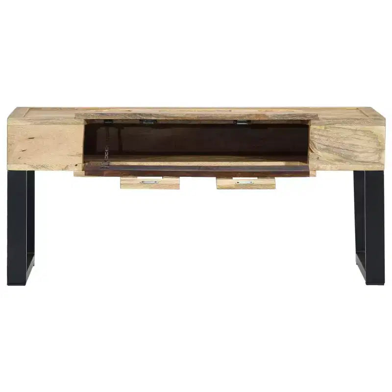 vidaXL Tavolino da caffè con Stile a Cassetta 100x52x45 cm in Legno Massello di Mango