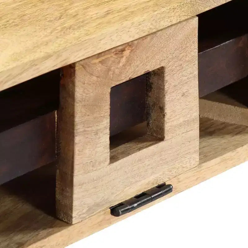 vidaXL Tavolino da caffè con Stile a Cassetta 100x52x45 cm in Legno Massello di Mango