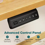 TUYOHW Scrivania Ergonomica Elettrica Regolabile in Altezza 72.9-121.9 cm, Scrivania per Computer con Display LED, Ganci, Motore Silenzioso per Ufficio Domestico