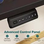 TUYOHW Scrivania Ergonomica Elettrica Regolabile in Altezza 72.9-121.9 cm, Scrivania per Computer con Display LED, Ganci, Motore Silenzioso per Ufficio Domestico