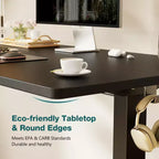 TUYOHW Scrivania Ergonomica Elettrica Regolabile in Altezza 72.9-121.9 cm, Scrivania per Computer con Display LED, Ganci, Motore Silenzioso per Ufficio Domestico