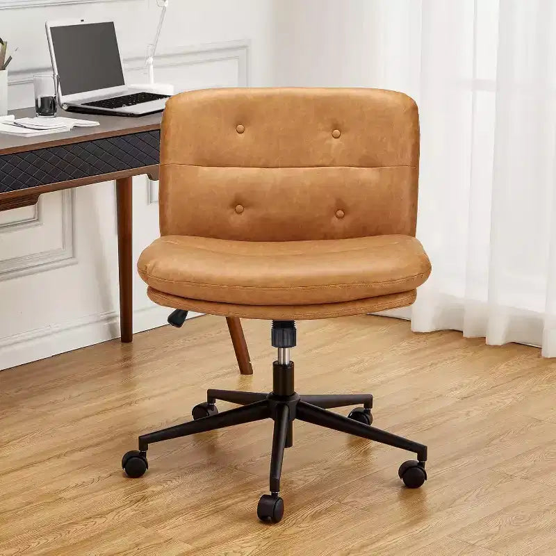 Sedia da ufficio senza braccioli - Marrone Adatta per ufficio domestico, sala d'attesa e studio