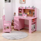 Scrivania per bambini con armadietto e cassetto - Rosa Ottima per la cameretta dei bambini e la sala giochi