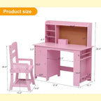 Scrivania per bambini con armadietto e cassetto - Rosa Ottima per la cameretta dei bambini e la sala giochi