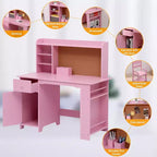 Scrivania per bambini con armadietto e cassetto - Rosa Ottima per la cameretta dei bambini e la sala giochi