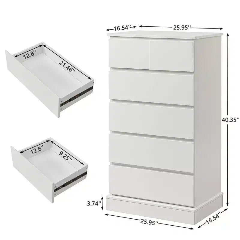 JVNOXK6 Cassettiera da camera, Mobile contenitore alto da camera in stile armadio, Mobile con cassetti e maniglia a scomparsa dal design moderno, Mobile verticale in legno per camera da letto