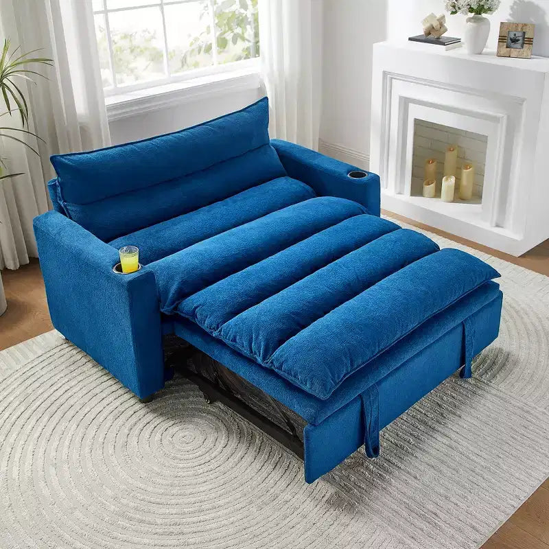 Divanetto-letto moderno multifunzionale trasformabile in velluto Miel 47,64" di GDFStudio