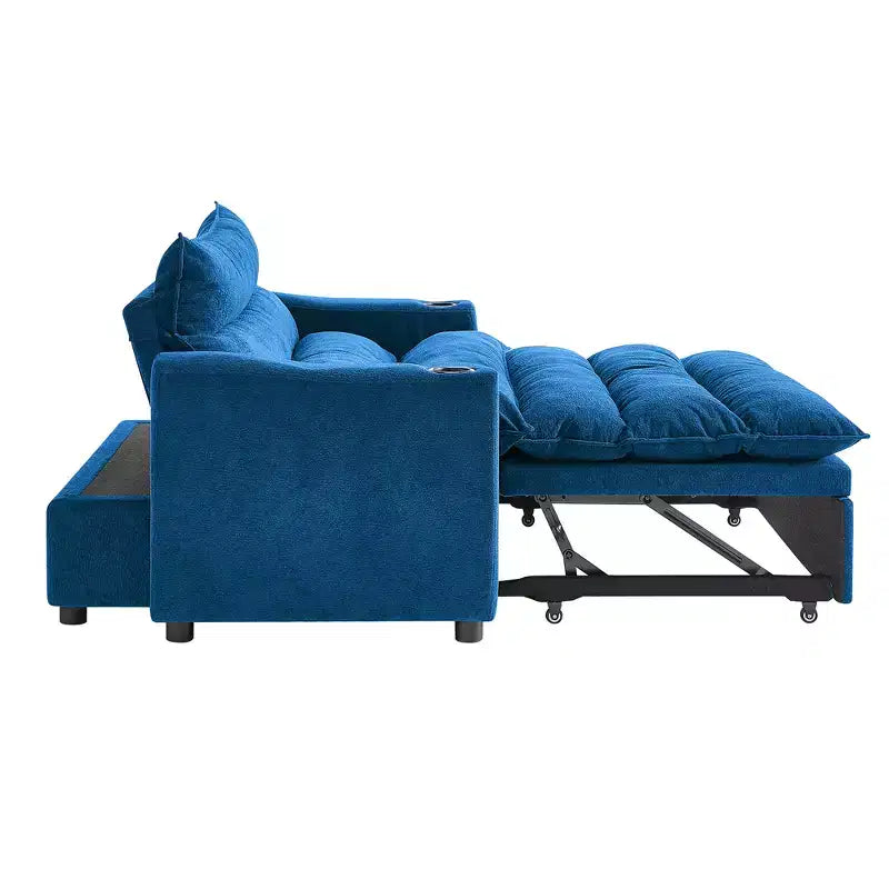 Divanetto-letto moderno multifunzionale trasformabile in velluto Miel 47,64" di GDFStudio