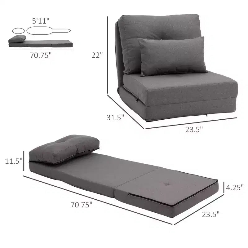 Poltrona sacco Okak Sedia pieghevole convertibile Sedia da pavimento pigra Comoda poltrona divano con schienale regolabile per soggiorno, camera da letto
