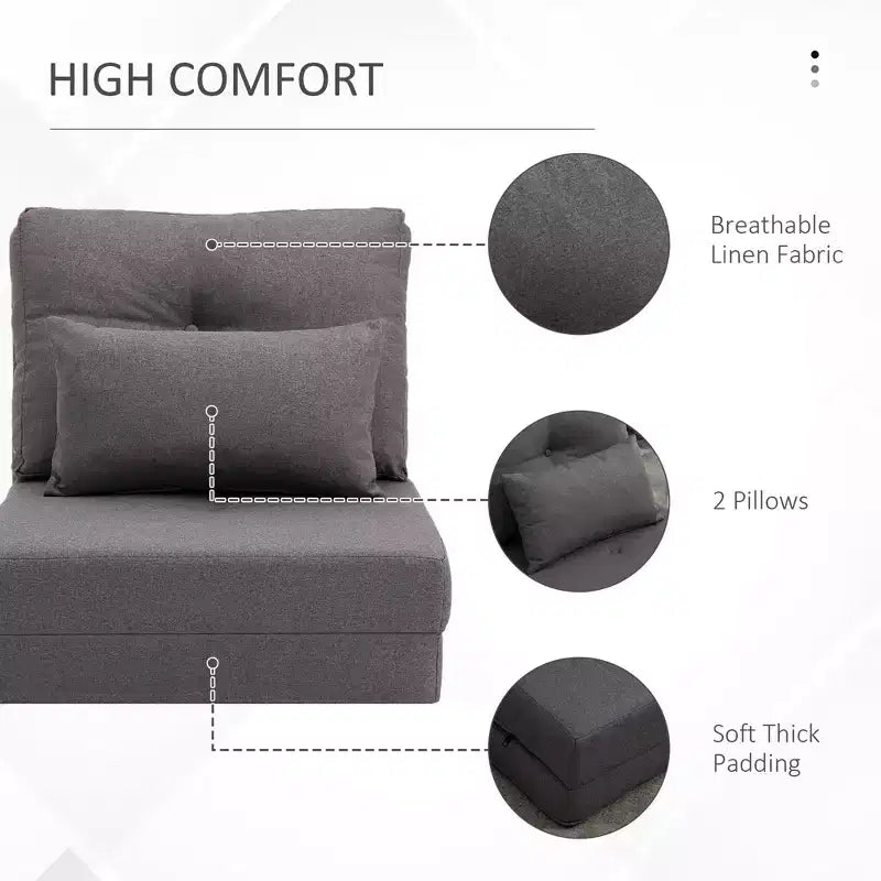 Poltrona sacco Okak Sedia pieghevole convertibile Sedia da pavimento pigra Comoda poltrona divano con schienale regolabile per soggiorno, camera da letto
