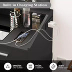 Acekool Tavolo da trucco con specchio, lampadine, sedia, cassetti e prese di corrente per camera da letto o salone
