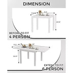 Tavolo da Patio Estensibile in Alluminio da 80 a 160 cm, Tavolo da Pranzo Rettangolare a Doghe per 4-6 Persone, Uso Esterno per Giardino, Portico e Piscina