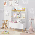 MAYEERTY Kids Bookshelf, Book and Magazine Rack, Book Organizer, Toy Storage Cabinet Organizer for Bedroom Living Room White