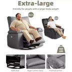 Poltrona reclinabile oversize - Poltrona reclinabile manuale in pelle PU per adulti, comoda poltrona reclinabile con braccioli e schienale imbottiti, tasca laterale, divano singolo