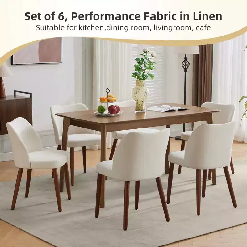 Set di 2 sedie da pranzo, sedie da pranzo imbottite con gambe in legno, schienale ad alette, cuscini spessi, per sala da pranzo, soggiorno