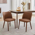 Dining Chairs Set of 2, Upholstered Dining Chair with Wood Legs, Wing Backrest, Thick Cushions, for Dining Room, Living Room