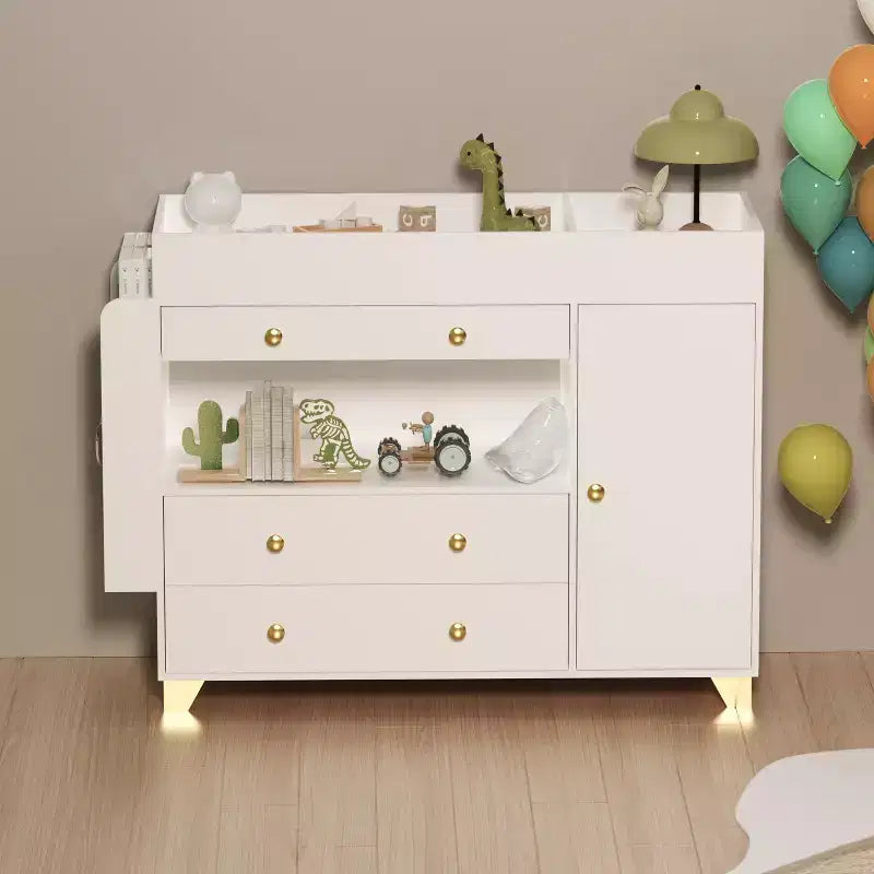 GDFStudio Arla Modern Multi-Functional Dresser with 3 Drawers, 1 Door and Shelves