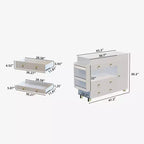 GDFStudio Arla Cassettiera Moderna Multifunzione con 3 Cassetti, 1 Anta e Ripiani