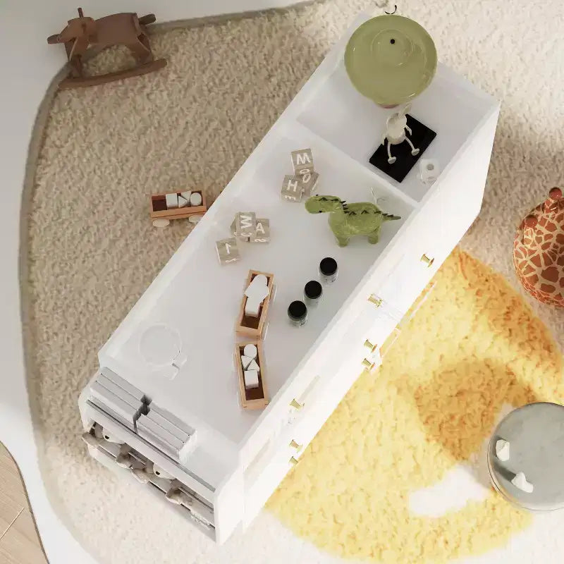 GDFStudio Arla Cassettiera Moderna Multifunzione con 3 Cassetti, 1 Anta e Ripiani
