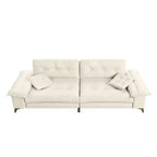 Divano Whisen 104.7 Modern Cloud a 4 posti, comodo divano imbottito in ciniglia con 2 cuscini, ampi braccioli rimovibili, gambe in metallo