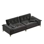 Divano Whisen 104.7 Modern Cloud a 4 posti, comodo divano imbottito in ciniglia con 2 cuscini, ampi braccioli rimovibili, gambe in metallo