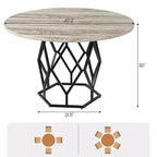 Tavolo da pranzo rotondo per 4-6 persone, tavolo da cucina rustico da 120 cm, tavolo da cena moderno rotondo con base robusta, tavolo in legno industriale per cucina