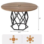 Tavolo da pranzo rotondo per 4-6 persone, tavolo da cucina rustico da 120 cm, tavolo da cena moderno rotondo con base robusta, tavolo in legno industriale per cucina