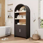 Dispensa da cucina ad arco da 71", Mobiletto in legno a 5 ripiani, Libreria autoportante con ripiani regolabili, Mobiletto da bagno