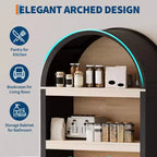 Dispensa da cucina ad arco da 71", Mobiletto in legno a 5 ripiani, Libreria autoportante con ripiani regolabili, Mobiletto da bagno