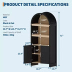 Dispensa da cucina ad arco da 71", Mobiletto in legno a 5 ripiani, Libreria autoportante con ripiani regolabili, Mobiletto da bagno