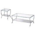 Coaster,Saide 2-piece Glass Top Coffee and End Table Set