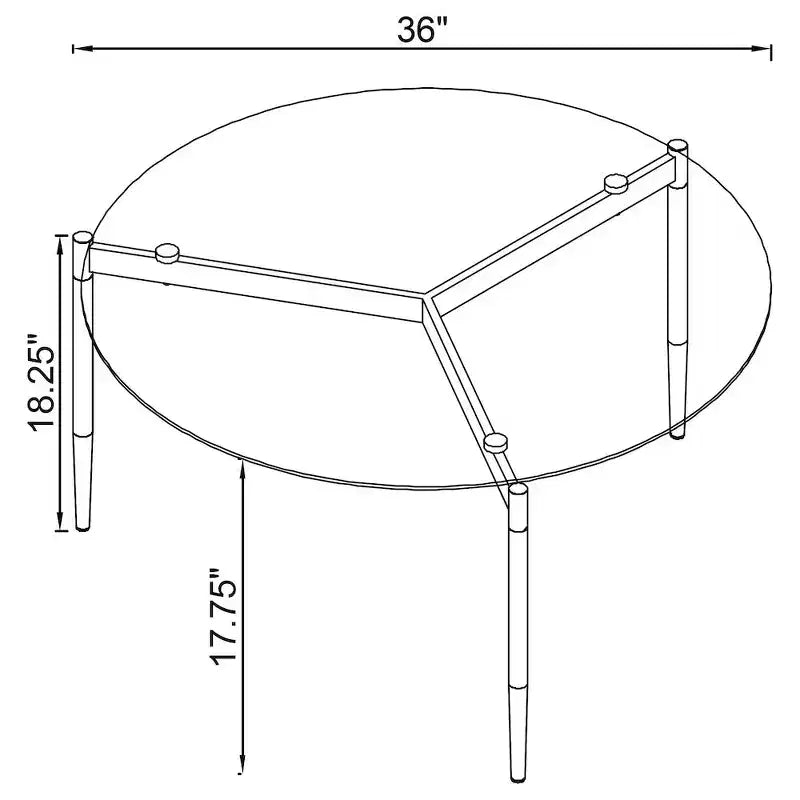 Coaster, Tavolino da caffè Rosalie rotondo con ripiano in vetro fumé