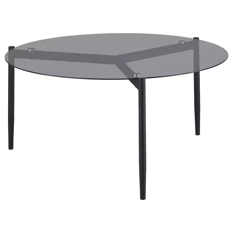 Coaster, Tavolino da caffè Rosalie rotondo con ripiano in vetro fumé