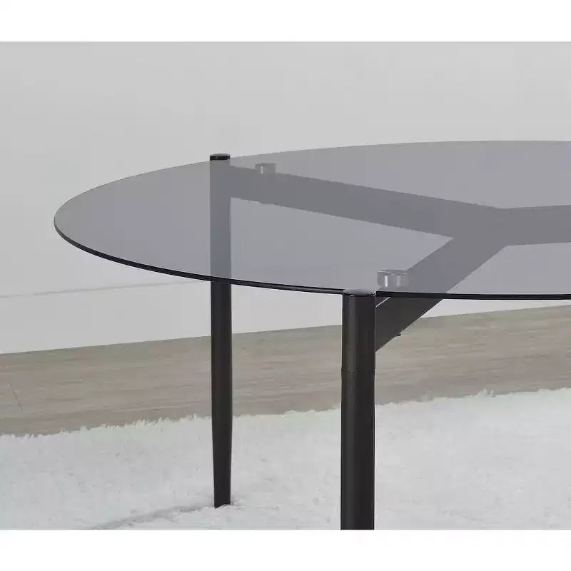 Coaster, Tavolino da caffè Rosalie rotondo con ripiano in vetro fumé