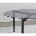 Coaster, Tavolino da caffè Rosalie rotondo con ripiano in vetro fumé