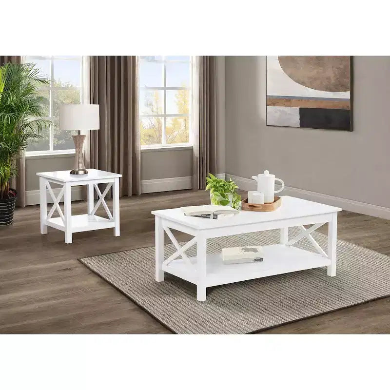 Coaster, Tavolino da caffè rettangolare con piano sollevabile Skyview da 44 pollici, bianco