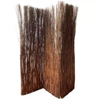 HomeRoots 84 Parete divisoria a tre pannelli pieghevole in rattan marrone