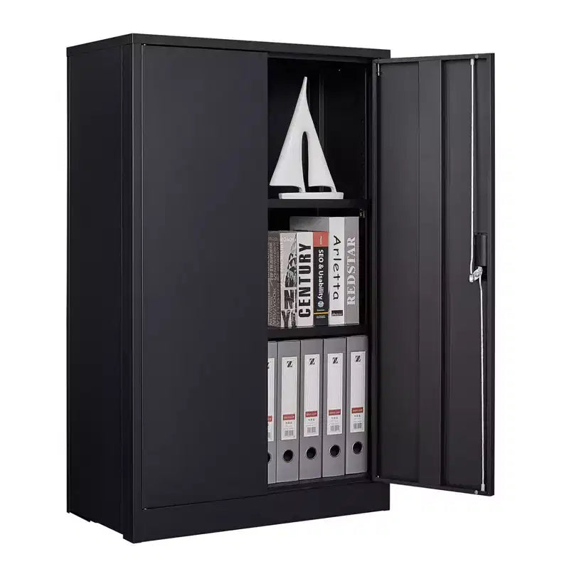 42 Storage Cabinet With Locking Doors Adjustable Shelf Metal Folding Filing Storage Cabinet For Office Home School Garage