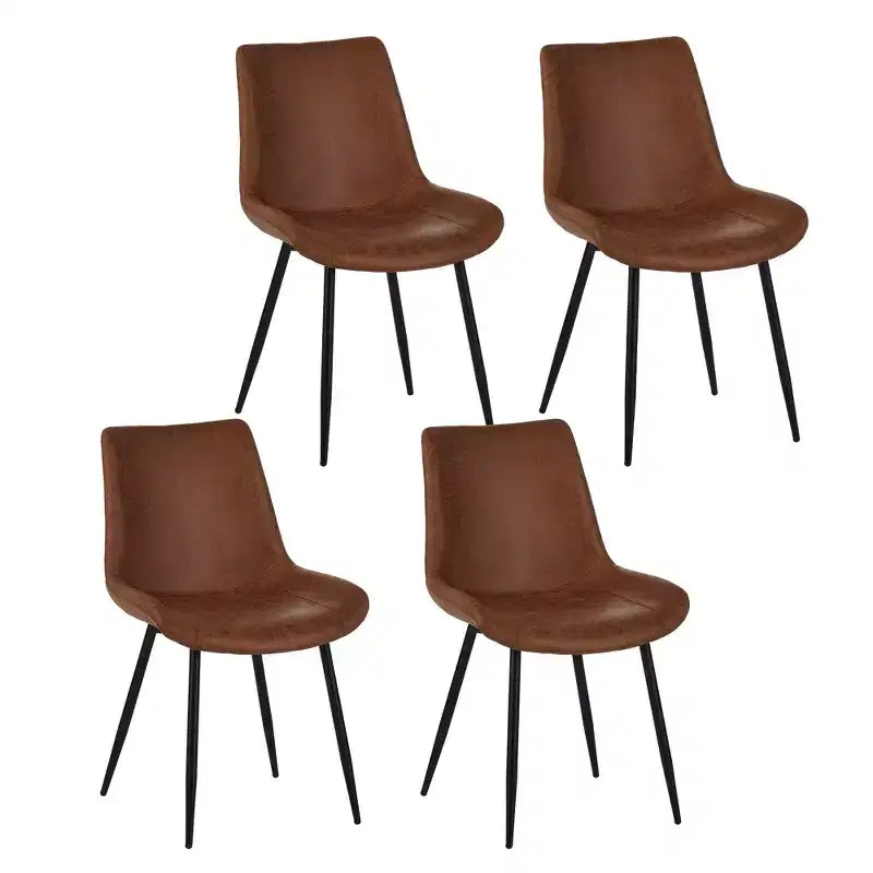 GDFStudio Riven Sedie da Pranzo Moderne Imbottite in Similpelle con Struttura in Metallo (Set da 4)