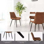 GDFStudio Riven Sedie da Pranzo Moderne Imbottite in Similpelle con Struttura in Metallo (Set da 4)