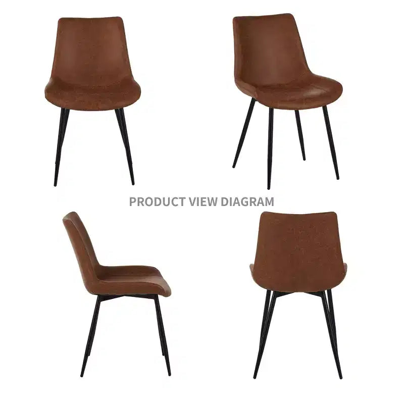 GDFStudio Riven Sedie da Pranzo Moderne Imbottite in Similpelle con Struttura in Metallo (Set da 4)